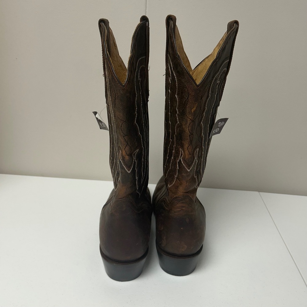 J.B. Dillon Western Boots Mens 9.5D Brown Goat Leather JBM3205 Stitching - Picture 5 of 9